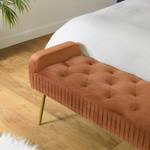 Banc de lit en velours orange Orange - Textile - 40 x 53 x 103 cm