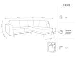 ausklappbares Ecksofa CARO 5 Sitzplätze Hellgrau