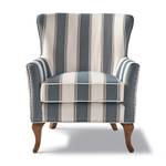 Fauteuil Cavendish Blue Stripe Bleu - Blanc - Textile - 74 x 90 x 83 cm