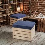 Sitzhocker mit Stauraum NATURE  2er Set Marineblau