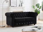 Sofa CHESTERFIELD Schwarz - Tiefe: 168 cm