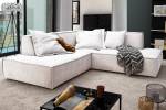 Ecksofa SAMU Stoff Beige - Ecke davorstehend links