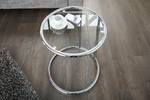 Beistelltisch ART DECO Silber - Glas - Metall - 45 x 55 x 45 cm