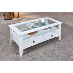 Table basse Provence Blanc - En partie en bois massif - 115 x 45 x 60 cm