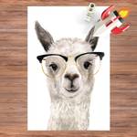 Hippes Lama mit Brille I 40 x 60 cm