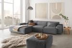 Sofa RANI Ecksofa Cord Grau - Ecke davorstehend links