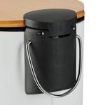 Bad Mülleimer 3 l mit Bambusdeckel Braun - Weiß - Bambus - Metall - Kunststoff - 17 x 23 x 23 cm