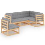 Garten-Lounge-Set (5-teilig) 3009933-2 Grau - Holz