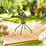 Gartentisch in brauner Holz-Optik Braun - Metall - Kunststoff - 61 x 75 x 61 cm