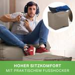 2er Set Sitzsack + Hocker "Cozy+Cube" Hochglanz Beige