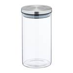 Vorratsgläser 4er Set je 1000 ml Silber - Glas - Metall - Kunststoff - 10 x 18 x 10 cm