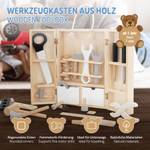 Werkzeugkasten aus Holz für Kinder Braun - Massivholz - 30 x 8 x 42 cm