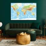 Image Sur Toile Carte du Monde Physique 120 x 80 x 80 cm