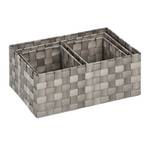 Panier tressé rangement en lot de 4 Gris