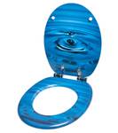 WC-Sitz mit Absenkautomatik Tropfen Blau - Holzwerkstoff - 38 x 6 x 47 cm