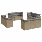 Gartensitzgruppe K237(12-tlg) Beige - Massivholz - 69 x 62 x 179 cm