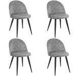 Lot de 4 Chaises SJ.077 Gris - Lot de 4