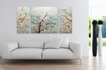 Bild handgemalt Together Apart Blau - Massivholz - Textil - 200 x 100 x 6 cm