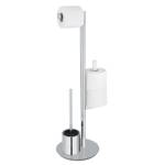 Toilettenpapierständer und WC-Bürste3in1 Silber - Metall - 29 x 79 x 25 cm