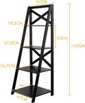 Lot de 2 Etagere TI88218 Noir - Bois manufacturé - 51 x 143 x 46 cm