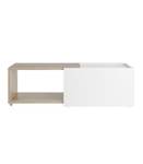 Table Basse Extensible L74 - 125cm Slide Imitation chêne - Blanc