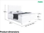 Boxspringbett Aston Weiß - Breite: 120 cm - H4