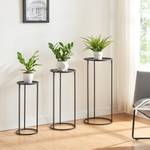 Set de 3 porte-plantes Nesodden Noir - Métal - 32 x 70 x 32 cm