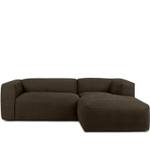 Ecksofa BUFFO 4-Sitzer Braun - Breite: 237 cm - Armlehne beidseitig montierbar - Ecke davorstehend rechts - Ottomane davorstehend rechts