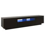 TV-Schrank mit LED-Leuchten D644 Schwarz