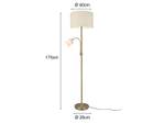 Leselampe, dimmbar LED Beige Stehlampe