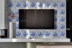 Selbstklebendes Wandpaneel Azulejos Blau - Kunststoff - 100 x 50 x 50 cm