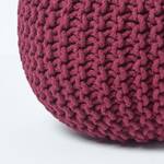 Runder Strickpouf 100% Baumwolle Bordeaux