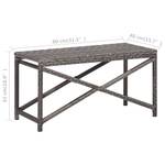 Gartenbank 3000274 Grau - Metall - Polyrattan - 80 x 43 x 40 cm