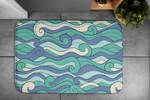 Badteppich Meereswellen Türkis - Textil - 75 x 45 x 75 cm