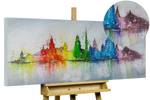 Peinture acrylique Dresden Must Sees Gris - Bois massif - Textile - 120 x 60 x 4 cm