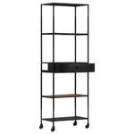 Bücherschrank 3007738 Braun - Holzwerkstoff - Metall - 60 x 180 x 35 cm