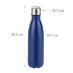 Gourde inox bouteille eau bleue lot de 2 Noir - Bleu foncé - Argenté