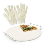 3 teiliges Pizza Set Beige - Silber - Weiß