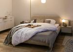 Polsterbett OVALLE Beige - Breite: 173 cm - Gold