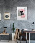 Acrylbild handgemalt Zauber des Anfangs Grau - Pink - Massivholz - Textil - 60 x 80 x 4 cm