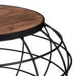 Table basse en  bois de manguier Noir - Marron - Bois manufacturé - Métal - 67 x 36 x 67 cm