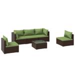 Salon de jardin (lot de 6) 3013635-8 Marron - Vert - Métal - Polyrotin - 60 x 30 x 60 cm