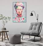 Acrylbild handgemalt Frida Massivholz - Textil - Holz teilmassiv - 60 x 90 x 4 cm