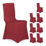 Housse de chaise en lot de 8 rouge foncé Rouge rubis