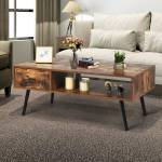 Couchtisch mit Schublade Holz Braun - Holzwerkstoff - 55 x 45 x 109 cm