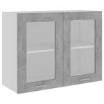 Armoire en verre suspendue 3016496-12 Gris - Gris minéral - Blanc - Largeur : 80 cm