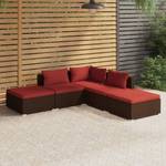 Salon de jardin (lot de 5) 3013632-3 Marron - Rouge - Brun rouge