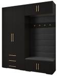 Garderobe Inova 3 Z12 Schwarz - Gold - Gold