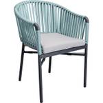 Chaise de jardin à accoudoirs Santanyi Bleu - Matière plastique - 57 x 76 x 62 cm