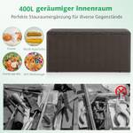 Gartenbox 400 L wetterfest Braun - Kunststoff - 62 x 64 x 128 cm